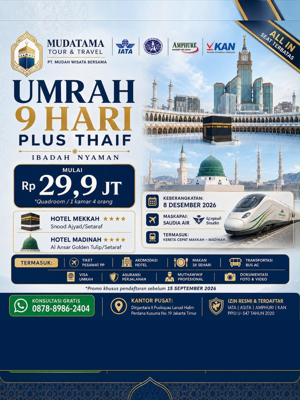 Paket Umrah 9 Hari Plus Thaif